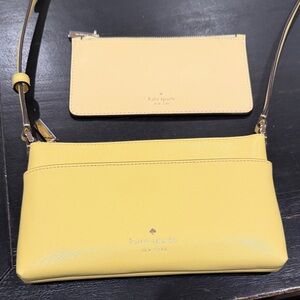 Kate Spade Sunny Yellow mini crossbody with slim wallet.
